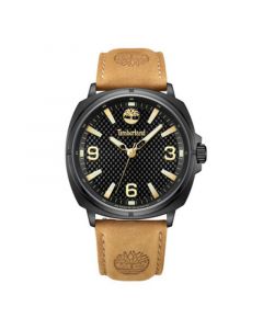 Men's Bailard Wheat Genuine Leather Strap Watch, 44mm