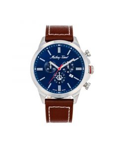 Men's Field Scout Collection Chronograph Brown Genuine Leather Strap Watch, 45mm