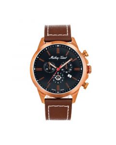 Men's Field Scout Collection Chronograph Brown Genuine Leather Watch, 45mm