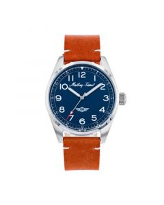 Men's Heritage Collection Three Hand Brown Genuine Leather Strap Watch, 42mm