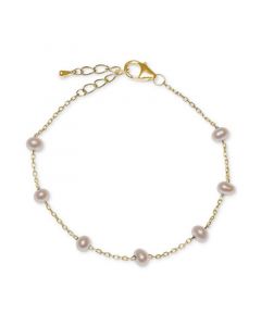 Cultured Freshwater Pearl (4-5mm) Station Bracelet