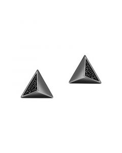 Dark Armor Stud Earrings Black Diamond Accent in Black Rhodium Over Sterling Silver