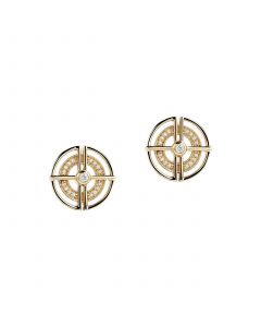 Threepio Series Diamond Stud Earrings (1/10 ct. t.w.) in 10K Yellow Gold