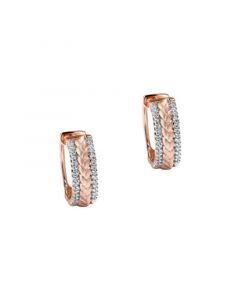 Galactic Royalty Diamonds Hoop Earrings (1/10 ct. t.w.) in 10K Rose Gold