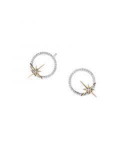 Guardians of Light Diamonds Stud Earrings (1/10 ct. t.w.) in Sterling Silver and 10K Yellow Gold