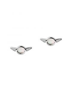 Grogua Diamond Accent and Mother of Pearl Earrings (1/20 ct. t.w.) in Sterling Silver