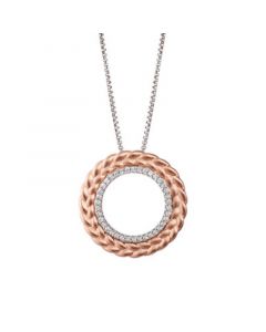 Galactic Royalty Diamonds Pendant Necklace (1/6 ct. t.w.) in True Two Tone Silver and 10K Rose Gold