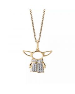 Grogu Diamonds Pendant Necklace (1/10 ct. t.w.) in 10K Yellow Gold and White Gold