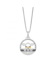 Grogu Diamonds Pendant Necklace (1/10 ct. t.w.) in 10K Yellow Gold and Sterling Silver