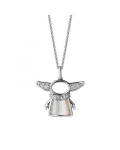 Grogu Diamonds and Mother of Pearl, Pendant Necklace (1/10 ct. t.w.) in Sterling Silver