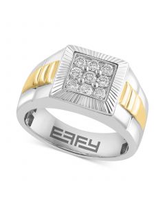 EFFY® Men's Diamond Cluster Ring (1/2 ct. t.w.) in 10k Two-Tone Gold