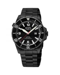 Men's Canal Street Swiss Automatic Ion Plating Black Stainless Steel Bracelet Watch 46mm