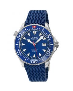 Men's Hudson Yards Swiss Automatic Blue Rubber Strap Watch 43mm