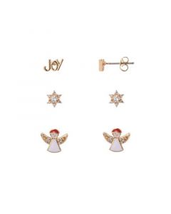 Star, Joy and Angel Trio Earring Set, 6 Pieces