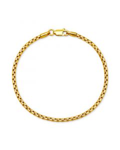 Rounded Box Link Chain Bracelet 7", in 14k Gold