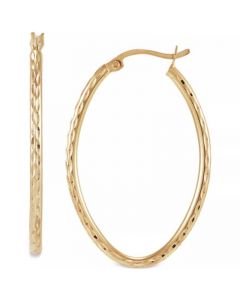 Textured Oval Medium Hoop Earrings 35mm, Created for Macy's