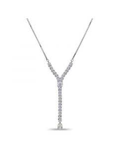 Cubic Zirconia Graduated Y Adjustable Necklace (6.5 ct. t.w.) in 18K Sterling Silver or Sterling Silver