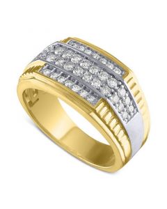 Men's Diamond Horizontal Cluster Ring (3/4 ct. t.w.) in 10k Gold