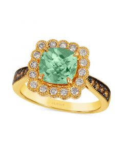 Mint Julep Quartz (2-1/5 ct. t.w.) & Diamond (1/2 ct. t.w.) Halo Ring in 14k Gold