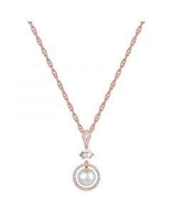 Cultured Freshwater Pearl (8mm), Morganite (1/2 ct. t.w.) & Diamond (1/5 ct. t.w.) in 10k Rose Gold