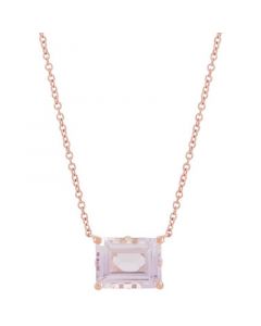 Pink Amethyst Solitaire Pendant Necklace (2-1/6 ct. t.w.) in 10k Rose Gold, 16" + 1" extender