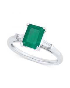 Emerald (1-3/4 ct. t.w.) & Diamond (1/5 ct. t.w.) in 14k White Gold