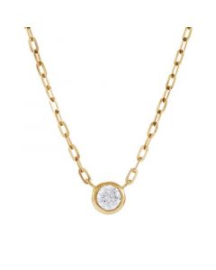 Diamond Bezel Solitaire Pendant Necklace (1/4 ct. t.w.) in 14k Gold, 16" + 2" extender