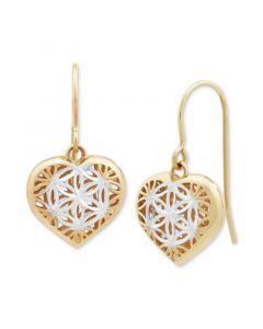 Openwork Heart Drop Earrings in 10k Gold, Created for Macy's