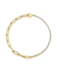 EFFY® Diamond Paperclip Link Demi Bracelet (3/4 ct. t.w.) in 14k Gold