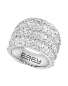 EFFY® Diamond Round & Baguette Multirow Statement Ring (3-3/4 ct. t.w.) in 14k White Gold