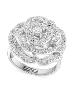 EFFY® Diamond Baguette & Round Rose Ring (1-1/3 ct. t.w.) in 14k White Gold