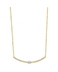 EFFY® Diamond Marquise & Round Collar Necklace (1/4 ct. t.w.) in 14k Gold, 16-3/4" + 1-1/4" extender