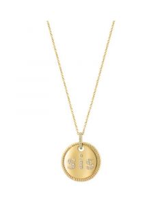 EFFY® Diamond SIS Disc Pendant Necklace (1/10 ct. t.w.) in 14k Gold