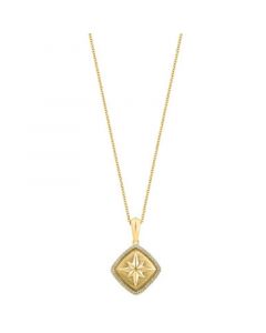 EFFY® Diamond Edge Star Pendant Necklace (1/6 ct. t.w.) in 14k Gold, 16-3/4 + 1-1/4" extender