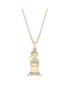 Diamond Boy Pendant Necklace (1/20 ct. tw) in 10k Gold, 18" + 2" extender, Created for Macy's