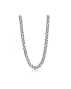 Mens Stainless Steel Figaro Chain Necklace - Brushed Black IP Plated