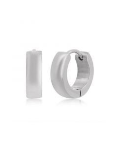 Mens Stainless Steel 13mm Huggie Hoop Earrings