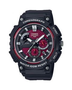 Men's Chronograph Black Resin Strap Watch 54mm