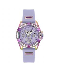 Women's Purple Glitz Silicone Multi-Function Strap Watch, 40mm