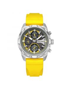 Men's Nayara Collection Yellow Silicon Strap Multi-Function Watch 42mm