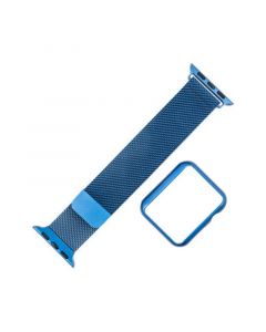 Blue Stainless Steel Mesh Band for Apple Watch, 42, 44, 45, Ultra 49mm