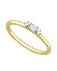 Diamond 3-Stone Engagement Ring (1/6 ct. t.w.) in 14k Gold