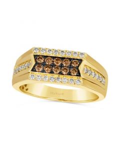 Men's Chocolate Diamond (1/3 ct. t.w.) & Nude Diamond (3/8 ct. t.w.) Cluster Ring in 14k Gold