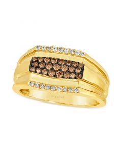 Men's Chocolate Diamond (3/8 ct. t.w.) & Nude Diamond (1/6 ct. t.w.) Cluster Ring in 14k Gold