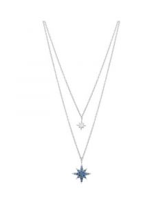 Blue Topaz Two Star 17" Layered Pendant Necklace (3/8 ct. t.w.) in Sterling Silver