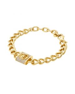 Cubic Zirconia Pave Lock Chain Bracelet