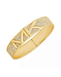 Faceted Mk Cubiz Zirconia Pave Bangle