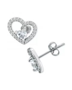 Cubic Zirconia Heart Stud Earrings, Created for Macy's