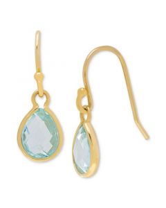 Blue Topaz (2-1/5 ct. t.w.) Pear-Shape Drop Earrings in 14k Gold-Plated Sterling Silver