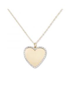 Framed Heart 18" Pendant Necklace in 10k Two-Tone Gold